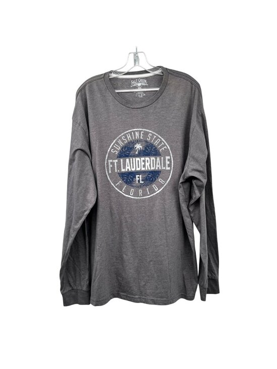 Salt Creek Premium Souvenir Other - Men's Ft. Lauderdale Long Sleeve Tee Gray/Multi Salt Creek Size 2XL